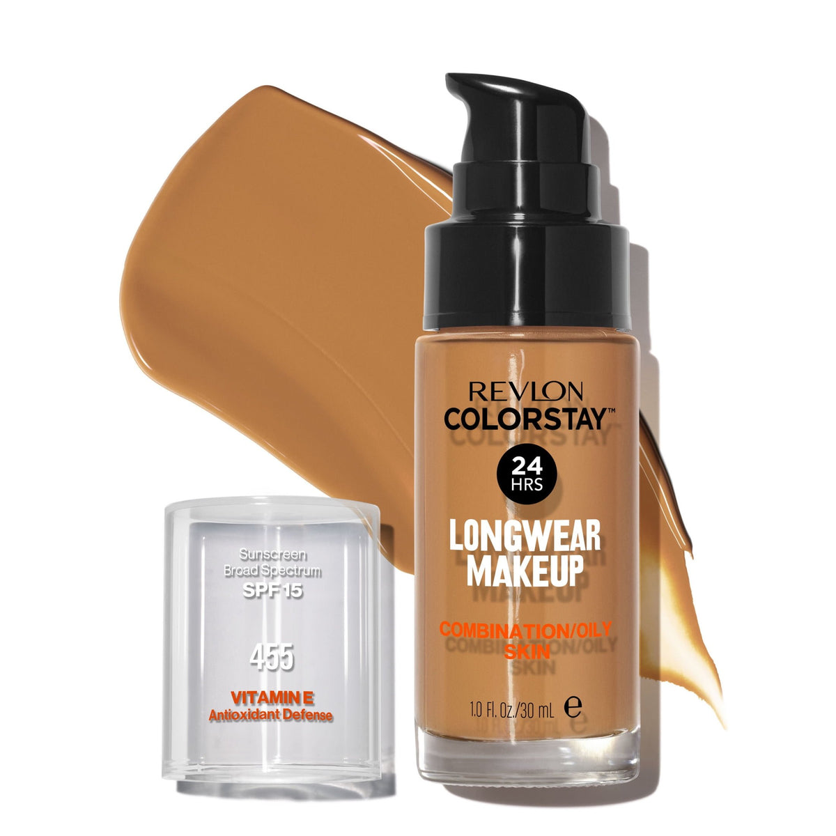 Revlon ColorStay Liquid Foundation Makeup, SPF 15, Honey Beige, 1 fl oz.