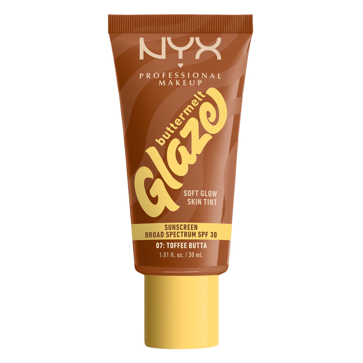 NYX Professional Makeup Buttermelt Glaze Tinted Moisturizer, SPF 30, Toffee Butta, All Skin Types, 1.01 fl oz