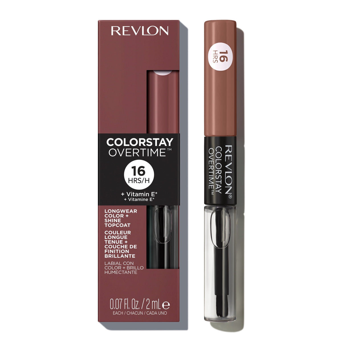 Revlon ColorStay Overtime Longwearing Gloss Lipstick with Vitamin E, 560 Taupe Time, 0.07 fl oz