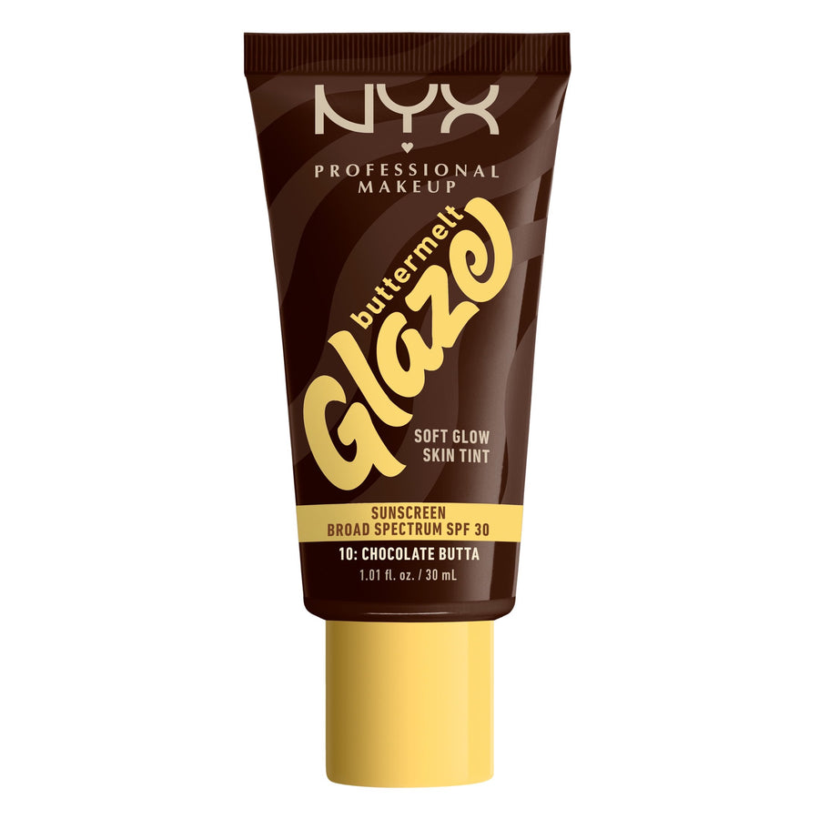 NYX Professional Makeup Buttermelt Glaze Tinted Moisturizer, SPF 30, Chocolate Butta, All Skin Types, 1.01 fl oz