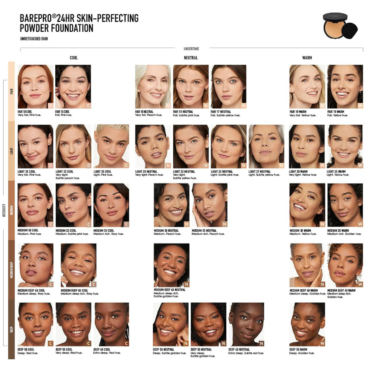 bareMinerals BAREPRO 24HR Pressed Powder Foundation Light 20 Warm 0.28oz