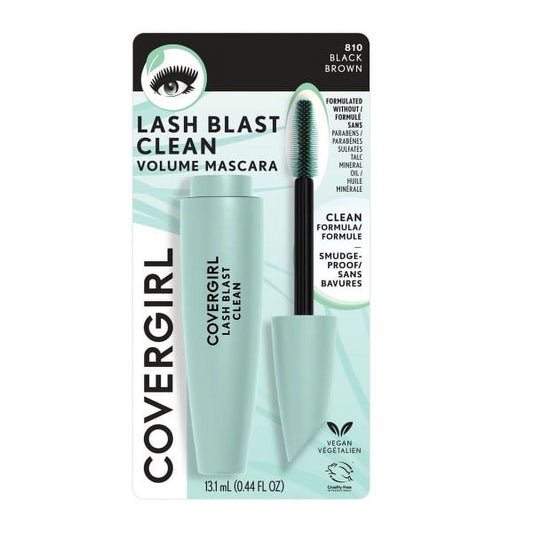 COVERGIRL Lash Blast Clean Vegan Mascara, Black Brown, 0.44 oz, Mascara, Black Brown Mascara, Mascara for Volume, Volume Mascara, Sweat-Proof, Smudge-Proof, Long Lasting