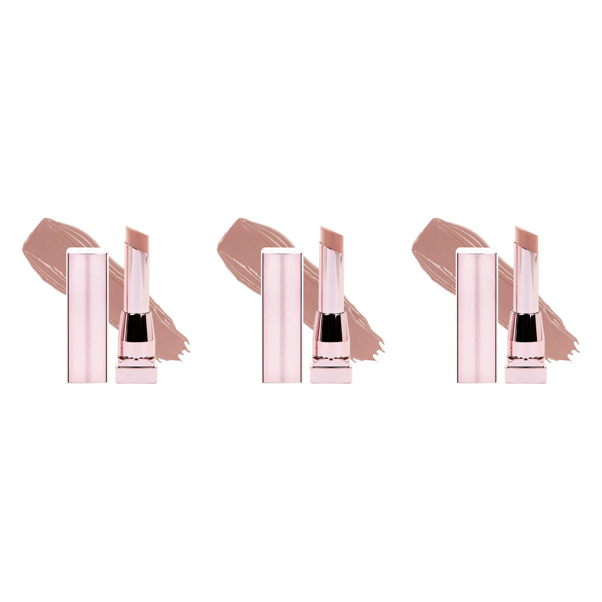 Maybelline Color Sensational Shine Compulsion Lipstick Makeup, Baddest Beige 3-Pack