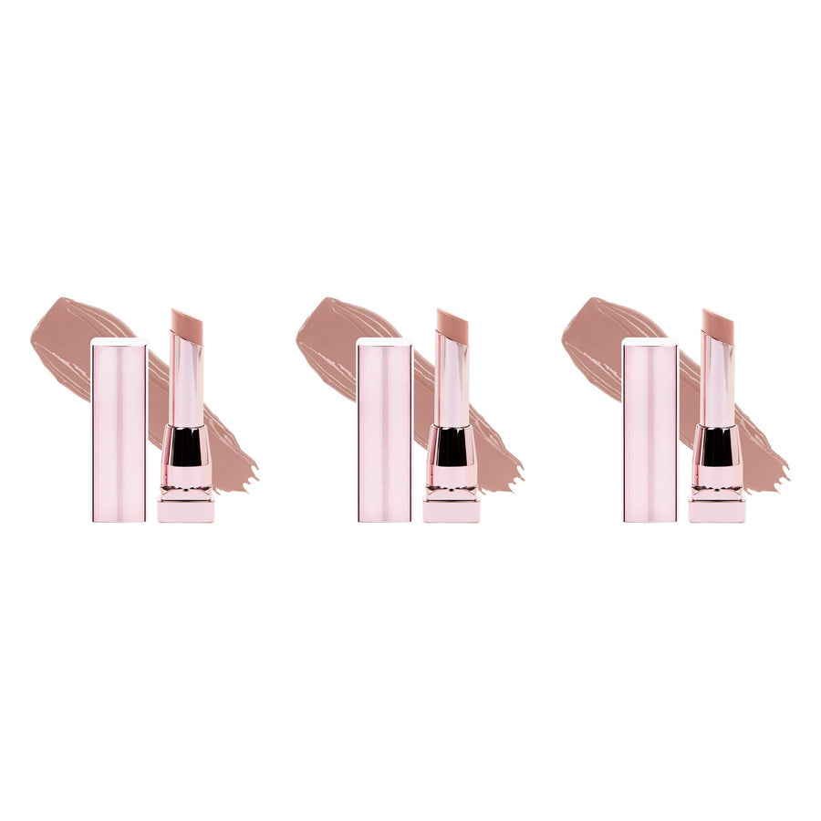 Maybelline Color Sensational Shine Compulsion Lipstick Makeup, Baddest Beige 3-Pack