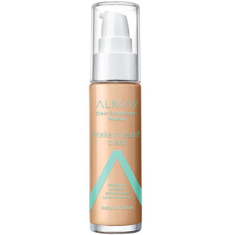 Almay Clear Complexion Makeup, Hypoallergenic, Cruelty Free, Fragrance Free, Dermatologist Tested Foundation, with Salicylic Acid, 1.0 oz - 510 Natural Ochre