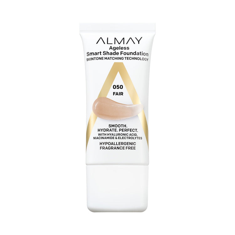 Almay Ageless Smart Shade Liquid Foundation Makeup, Hypoallergenic, 50 Fair, 1 fl oz