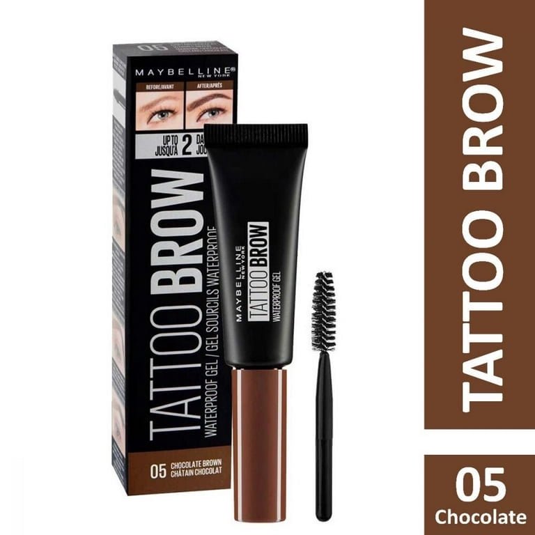 Maybelline New York Eyebrow Gel, Tattoo Brow Waterproof Gel, Shade: Chocolate Brown
