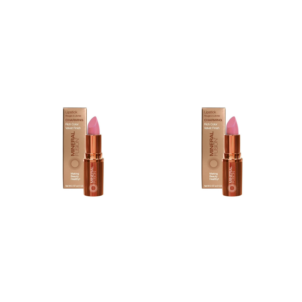 Mineral Fusion Lipstick, Charming, 0.137 oz 2-Pack