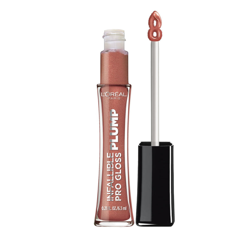 L'Oreal Paris Infallible Pro Gloss Plump Lip Gloss, Nude Twinkle, Creams, 0.21 fl oz
