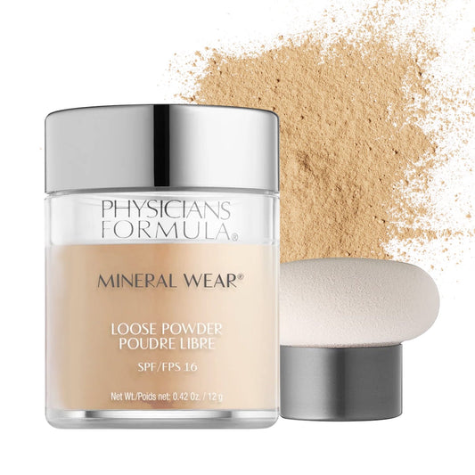 Physicians Formula Mineral Wear Loose Powder, Translucent Light, 0.49 oz, Foundation Makeup