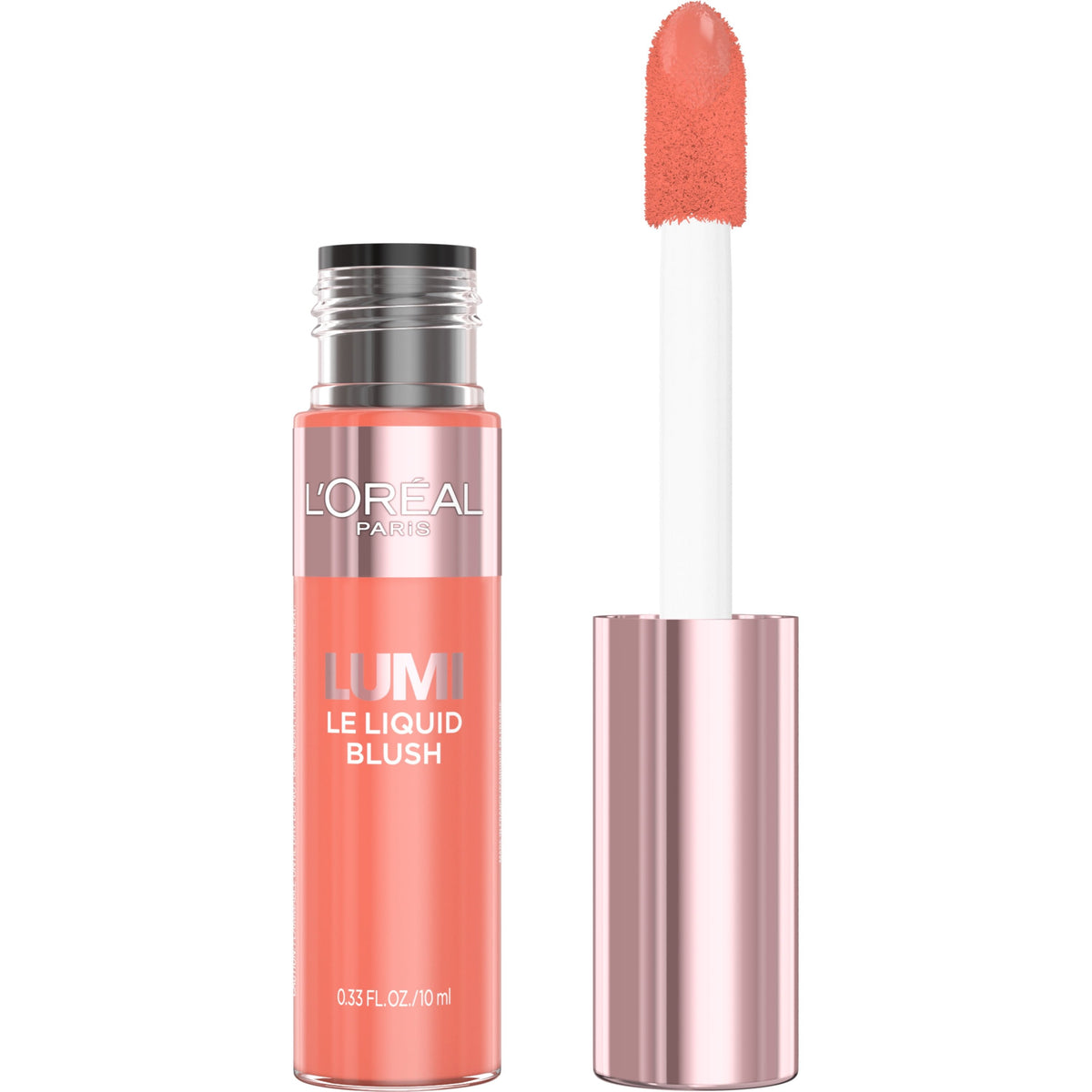 L'Oreal Paris Lumi Le Liquid Blush, Intense Liquid Pigments, Dewy Rich Coral, 0.33 fl oz