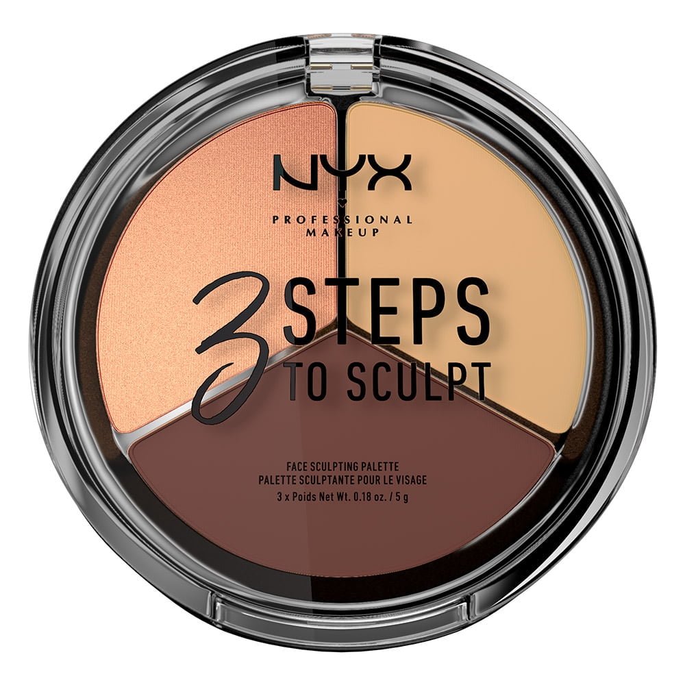 NYX Professional Makeup 3 Steps to Sculpt Face Sculpting Palette, Medium