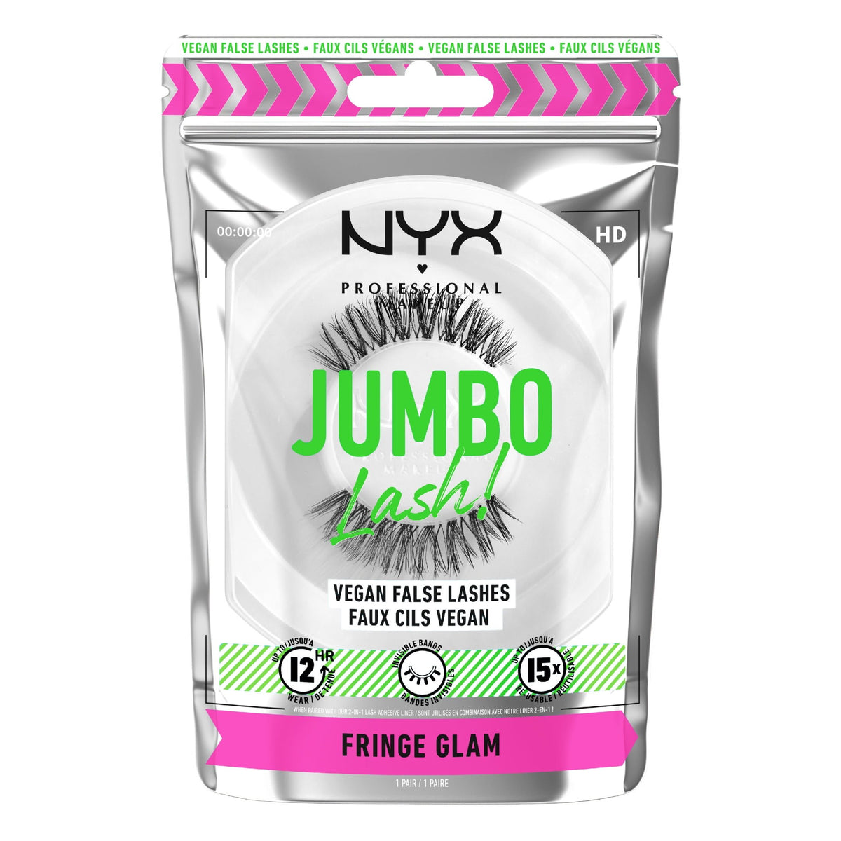 NYX Professional Makeup Jumbo Lash Vegan False Eyelashes, Fringe Glam