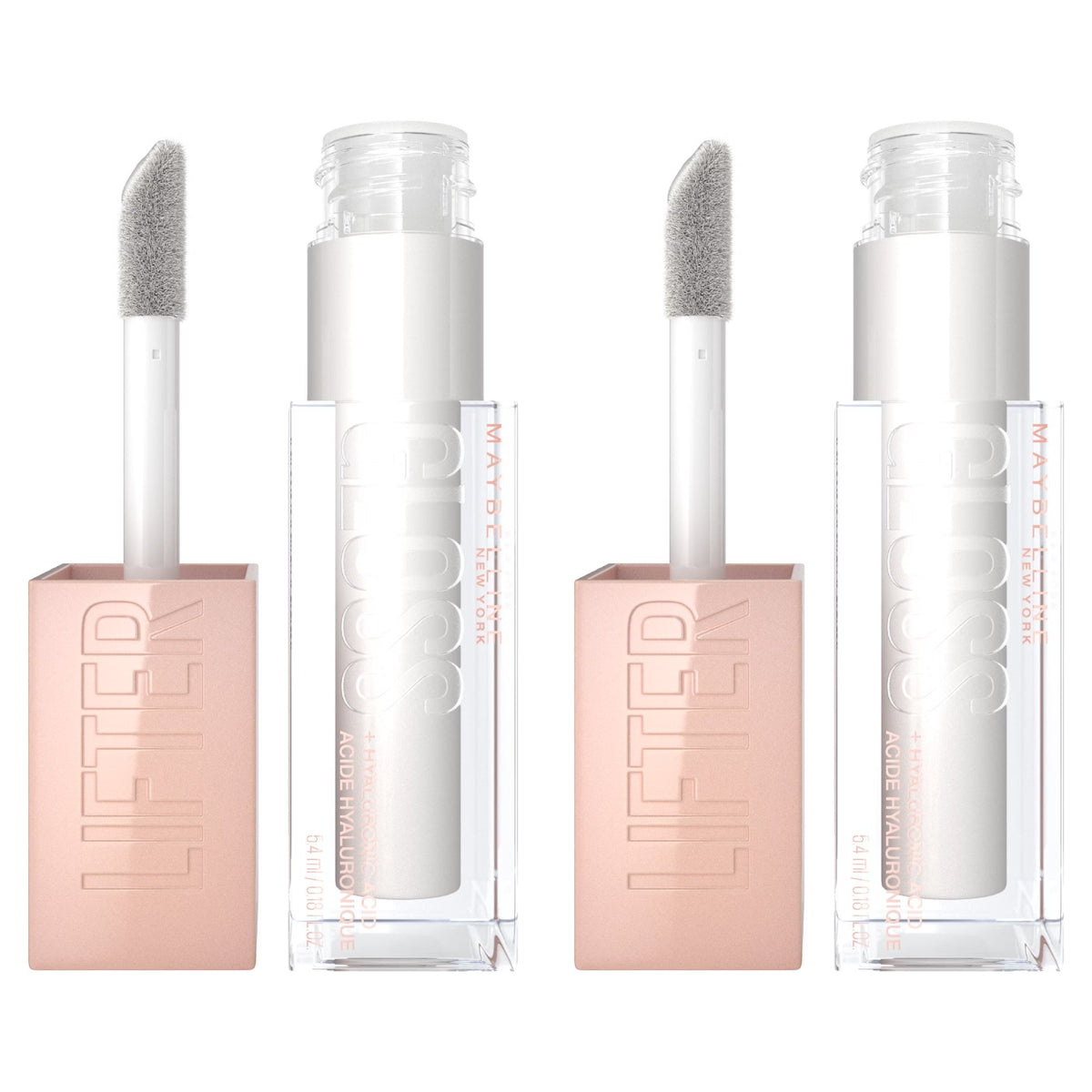 Maybelline Lifter Gloss Lip Gloss with Hyaluronic Acid, Pearl, 0.18 fl oz - 2 Pack