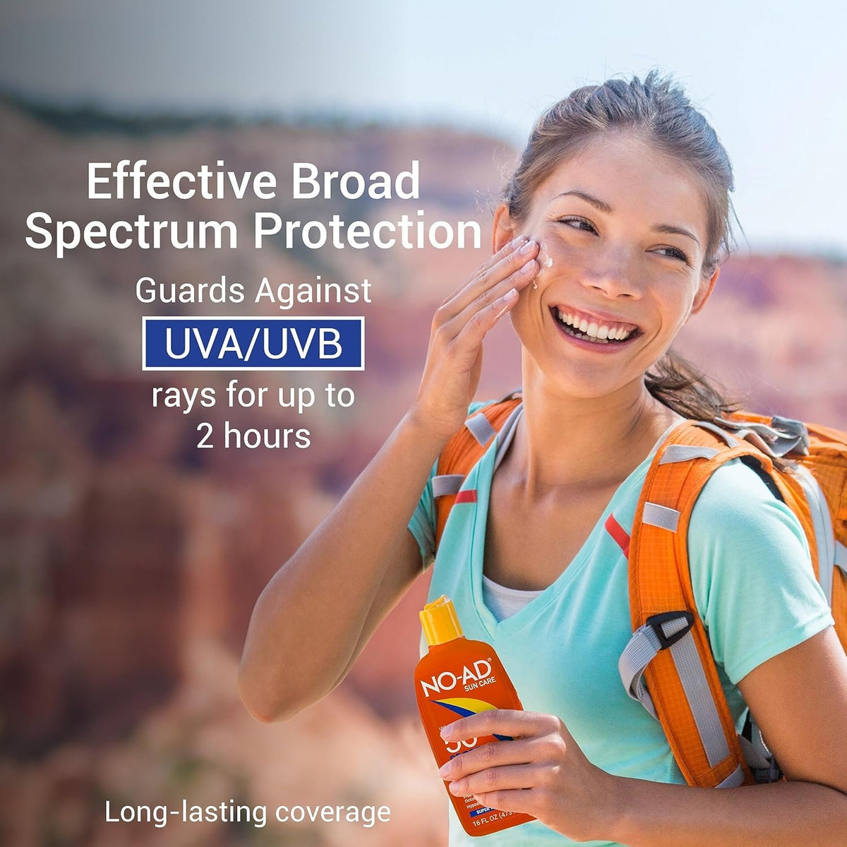NO-AD Sport Sunscreen Lotion, SPF 50 | Broad Spectrum UVA/UVB Protection Water Resistant | Octinoxate & Oxybenzone Free with moisturizing Vitamin E and Aloe 16oz