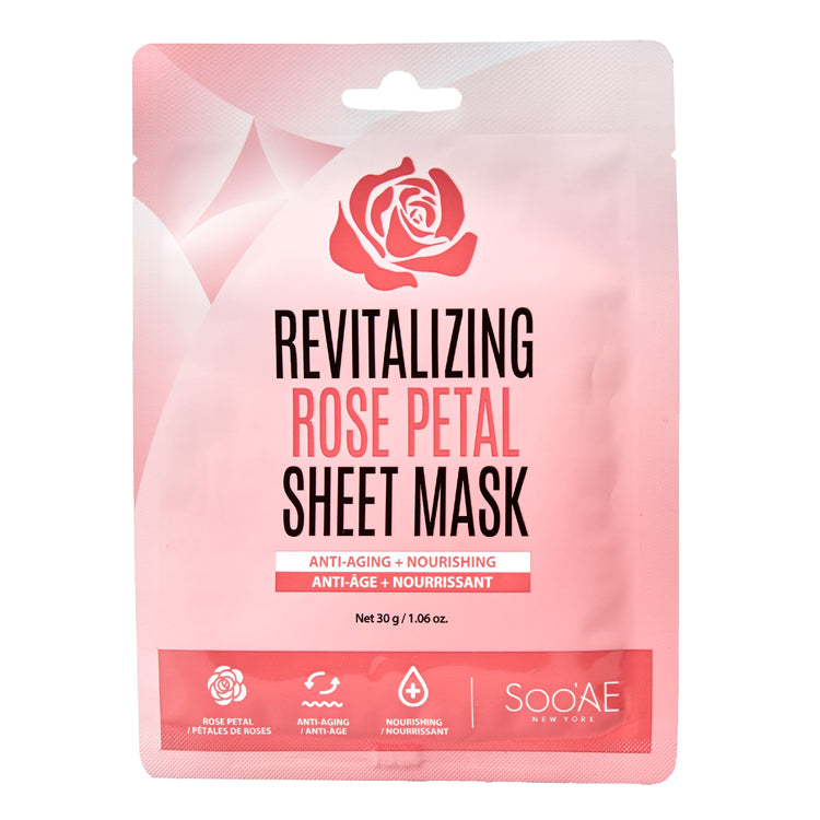 Soo'AE Revitalizing Rose Petal Sheet Mask, Pack of 12