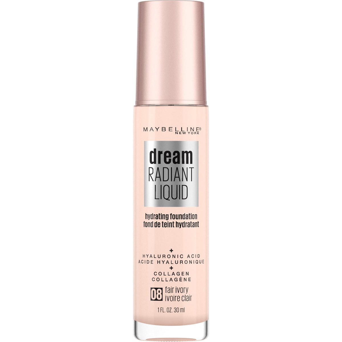 Maybelline Dream Radiant Liquid Medium Coverage Hydrating Foundation, Fair Ivory, 1 fl. oz.