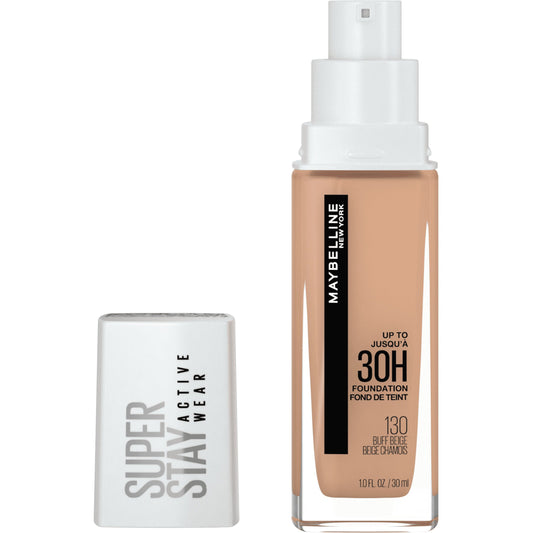 Maybelline Super Stay Liquid Foundation Makeup, Full Coverage, 130 Buff Beige, 1 fl oz