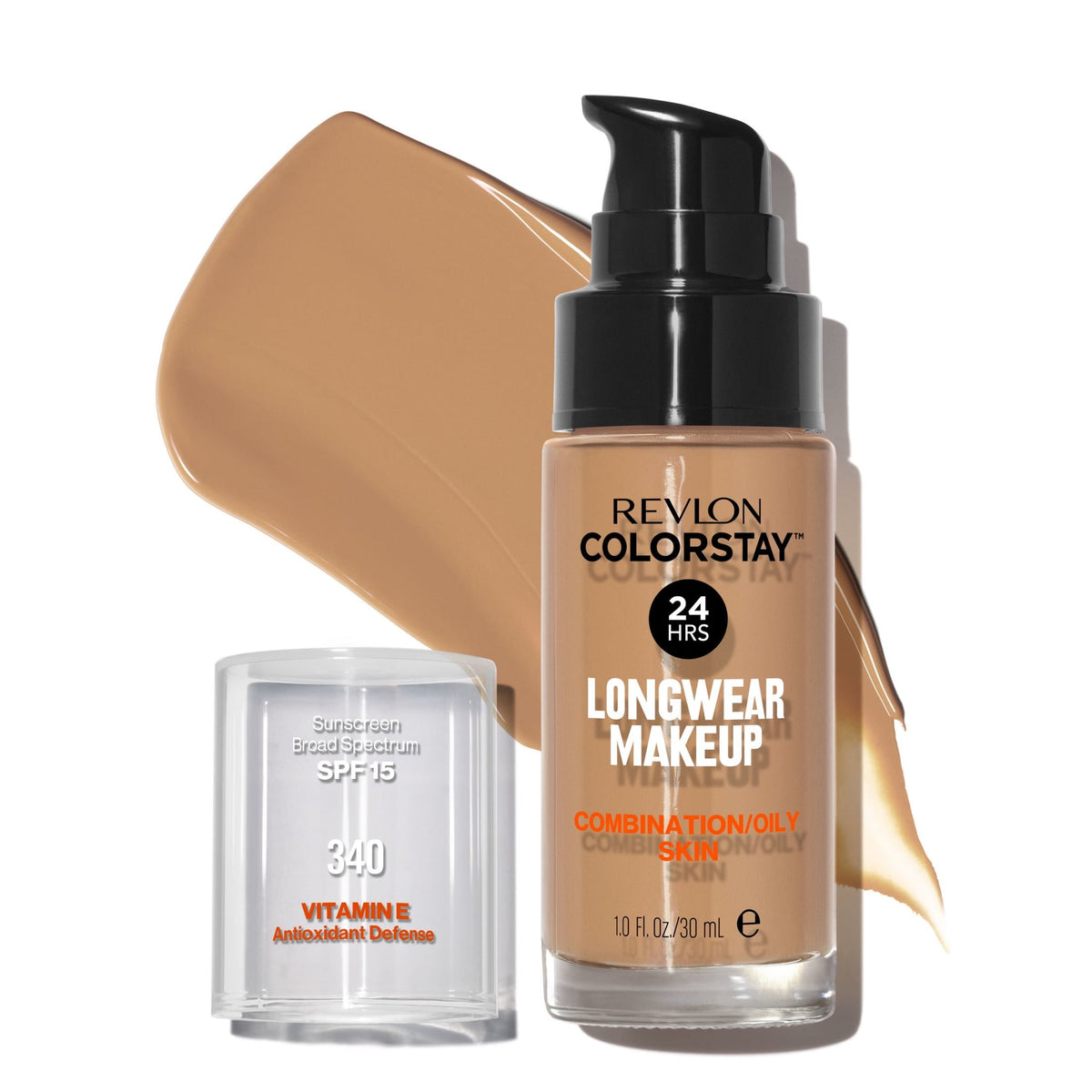 Revlon ColorStay Liquid Foundation Makeup, Matte Finish, Combination/Oily Skin, SPF 15, 340 Early Tan, 1 fl oz
