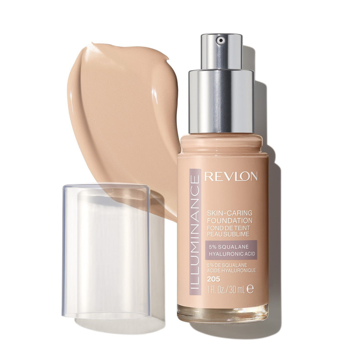 Revlon Illuminance Skin-Caring Liquid Foundation Makeup, Medium Coverage, 205 Natural Ochre, 1 fl oz