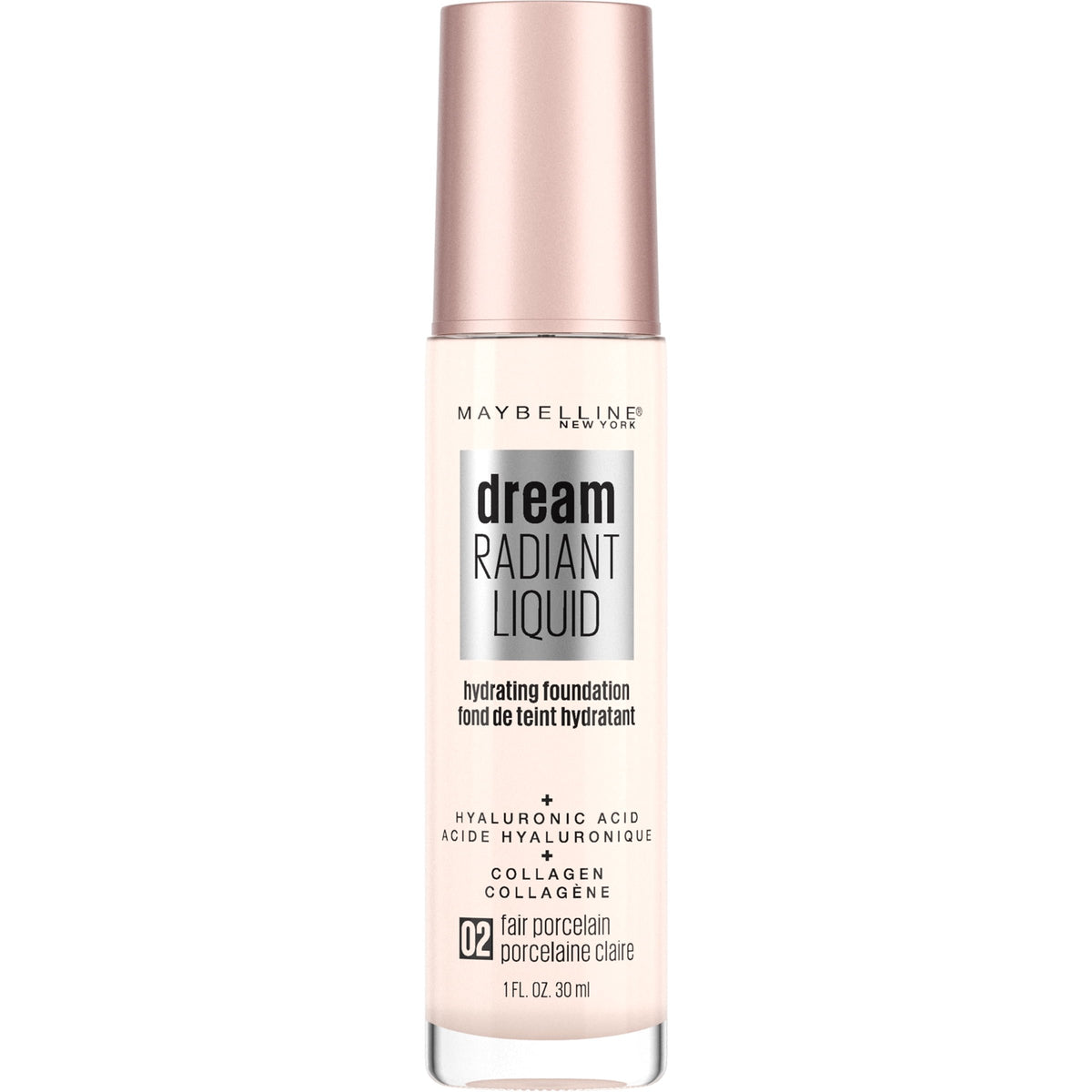 Maybelline Dream Radiant Liquid Medium Coverage Hydrating Foundation, Fair Porcelain, 1 fl. oz.