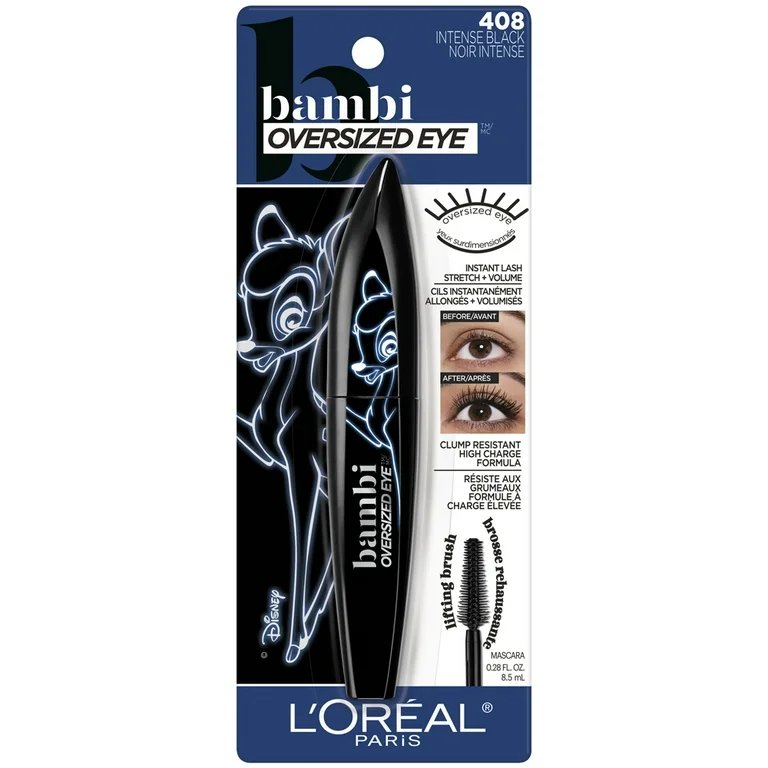 L'Oreal Paris Bambi Oversized Eye Washable Mascara, Intense Black