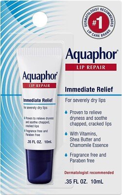 Aquaphor LIP Repair Severely Dry Lips Balm Soothe Shea Butter .35 oz/10mL