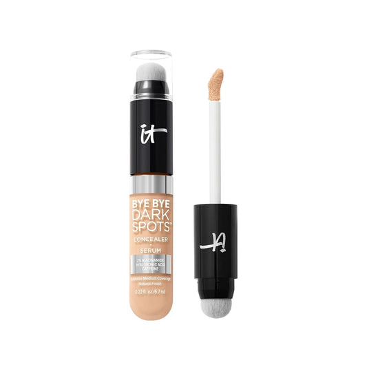 IT Cosmetics Bye Bye Dark Spots Concealer + Brightening Serum – 2% Niacinamide, Hyaluronic Acid & Caffeine - Medium Coverage, Natural Finish, All Skin Types - 0.22 fl oz