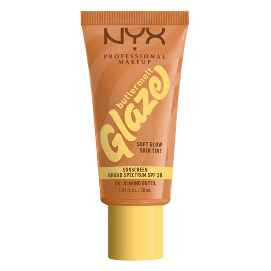 NYX Professional Makeup Buttermelt Glaze Tinted Moisturizer, SPF 30, Almond Butta, All Skin Types, 1.01 fl oz