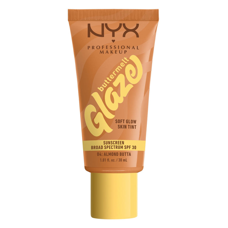NYX Professional Makeup Buttermelt Glaze Tinted Moisturizer, SPF 30, Almond Butta, All Skin Types, 1.01 fl oz