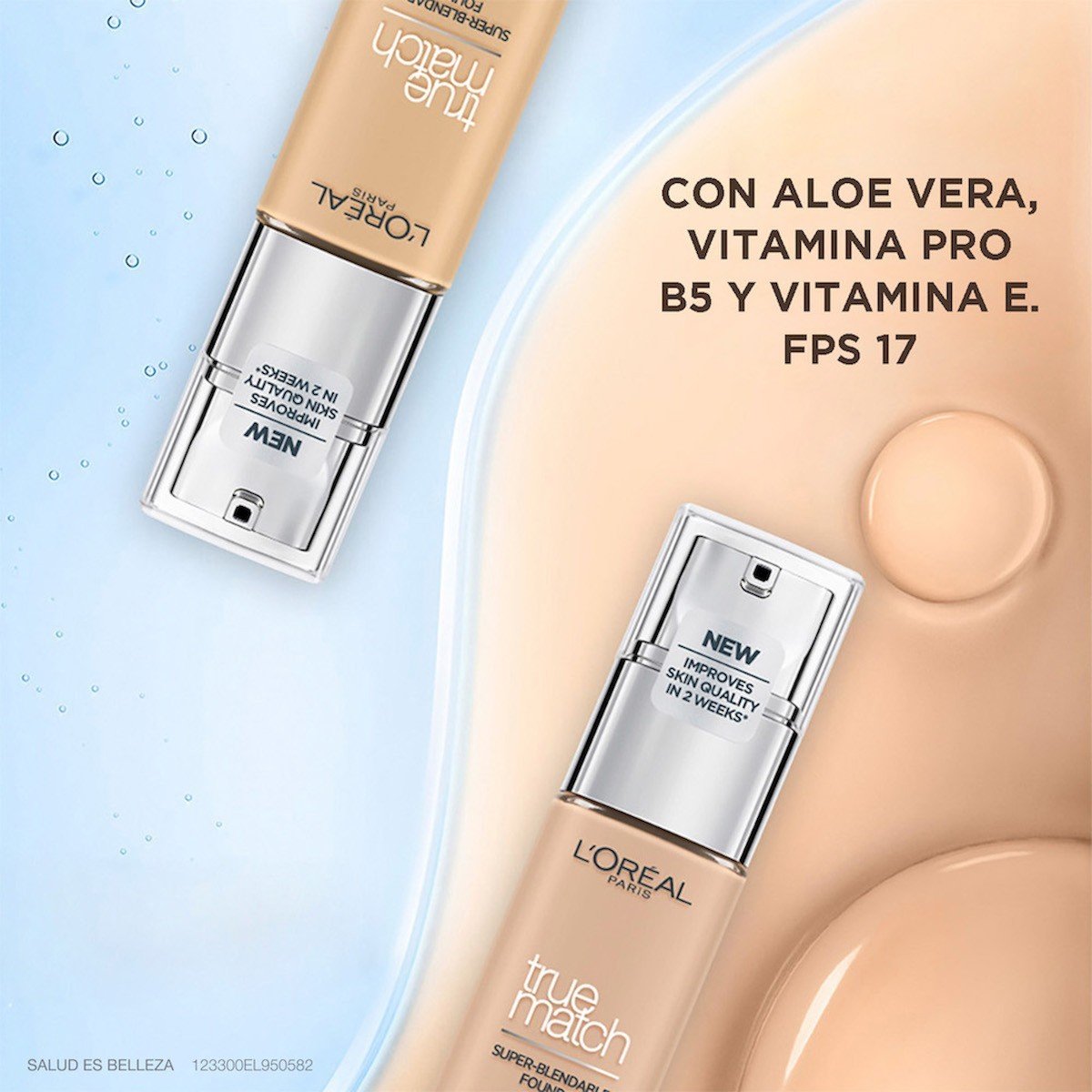 L'Oréal True Match Foundation – 4.5N Beige Neutral – with Hyaluronic Acid – 30ml