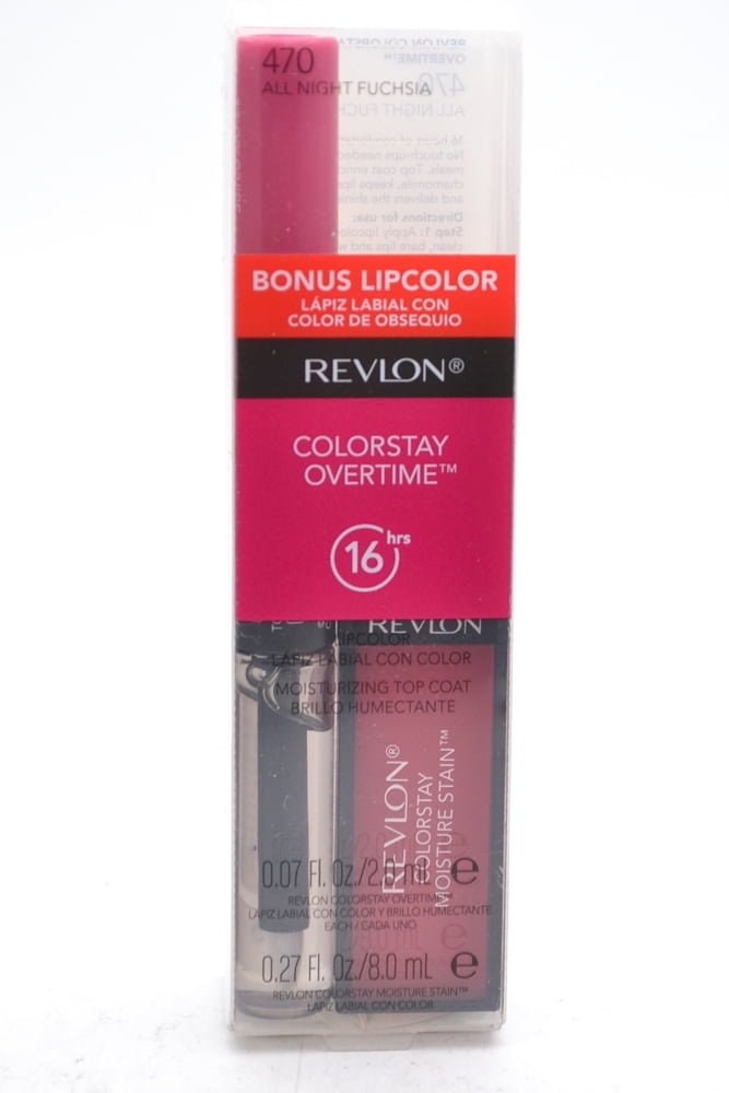Revlon ColorStay Overtime Moisture Stain 015 Barcelona Nights .27 fl oz with Bonus Lipcolor 470 All Night Fuchsia .07 fl oz