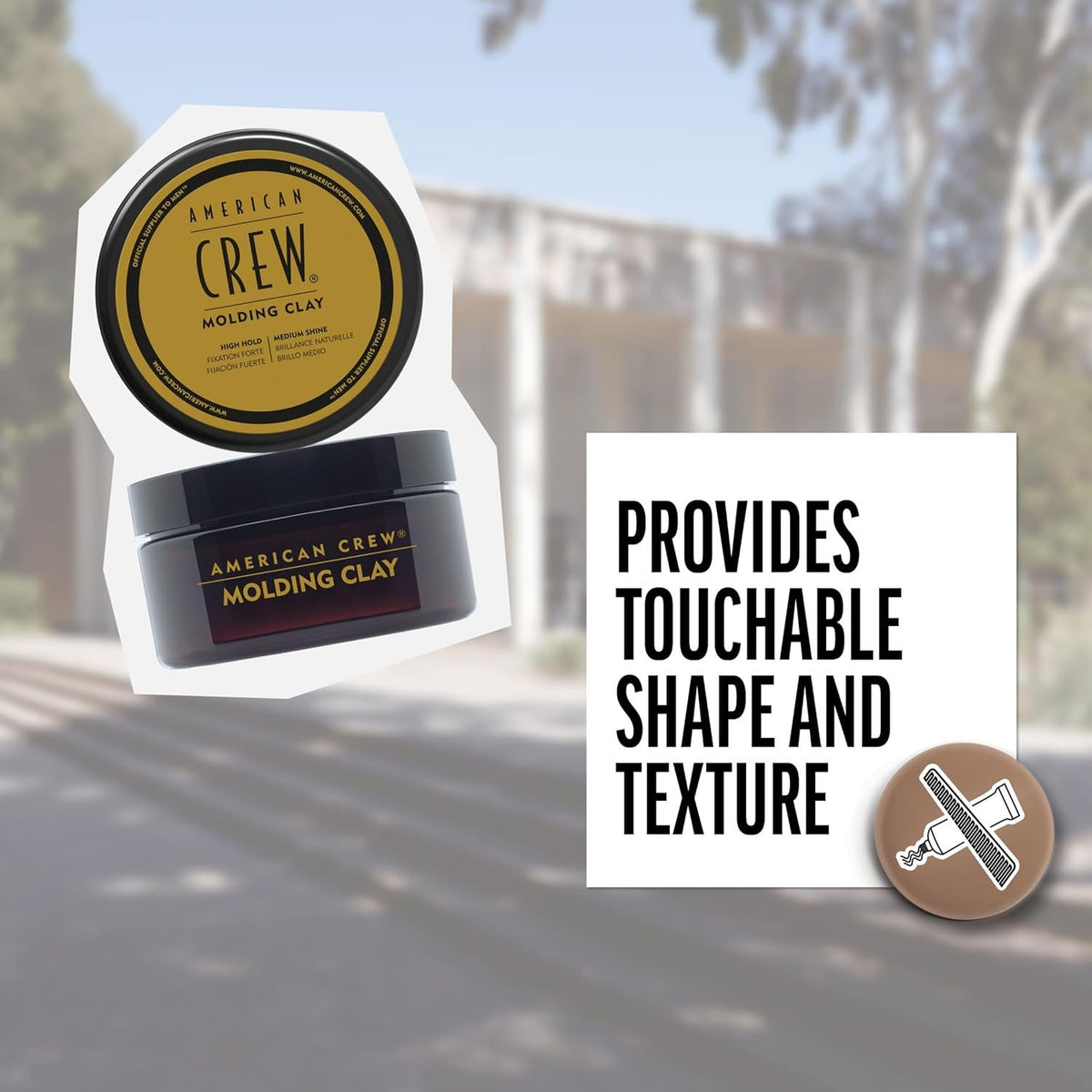 American Crew Men's Hair Molding Clay, Strong Hold & Medium Shine