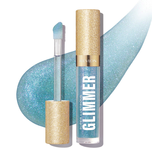Revlon Super Lustrous Glimmer High-Shine Lip Gloss, 010 Indigo Ice, 0.13 fl oz