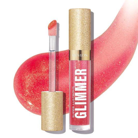 Revlon Super Lustrous Glimmer High-Shine Lip Gloss, 007 Haute Honey, 0.13 fl oz