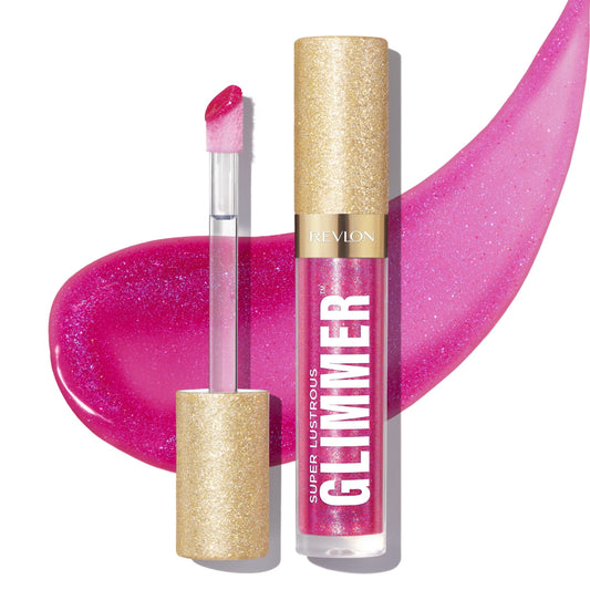Revlon Super Lustrous Glimmer High-Shine Lip Gloss, 009 Razz Beamy, 0.13 fl oz