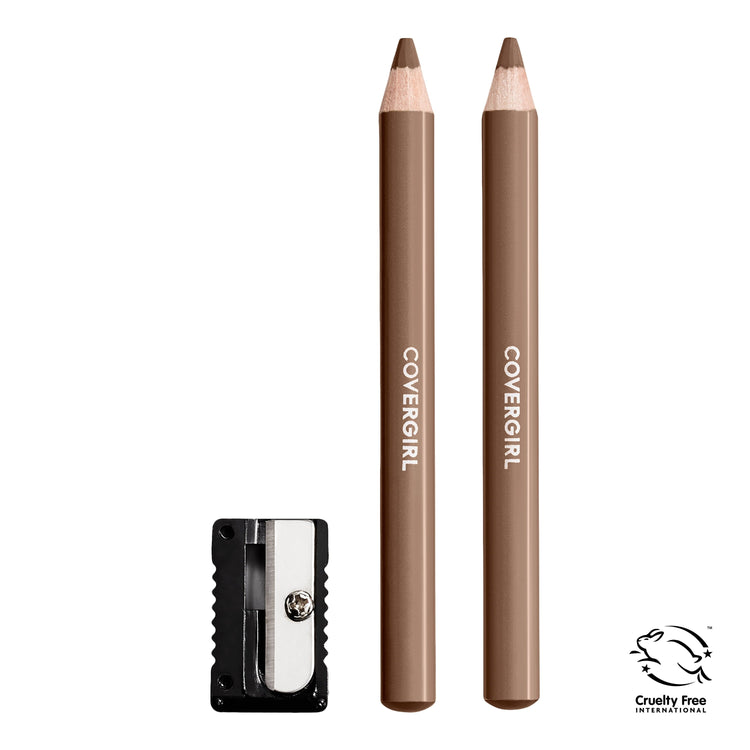 (2-Pack) COVERGIRL Easy Breezy Brow Fill + Define Eyebrow Pencil, 515 Honey Brown, 0.008 oz, Eye Pencil, Brown Eyebrow Pencil, Blendable Pencil Fill and Defined Brows, Sharpener Included