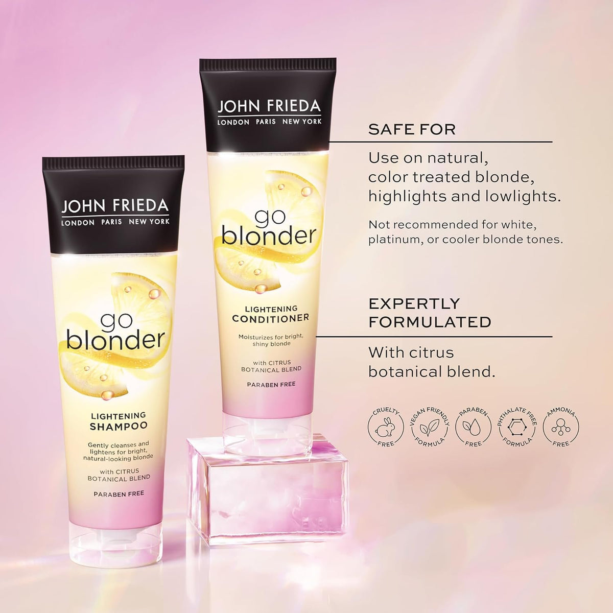 John Frieda Go Blonder Shampoo & Conditioner Blonde Hair Citrus Blend 8.3oz 2Pk