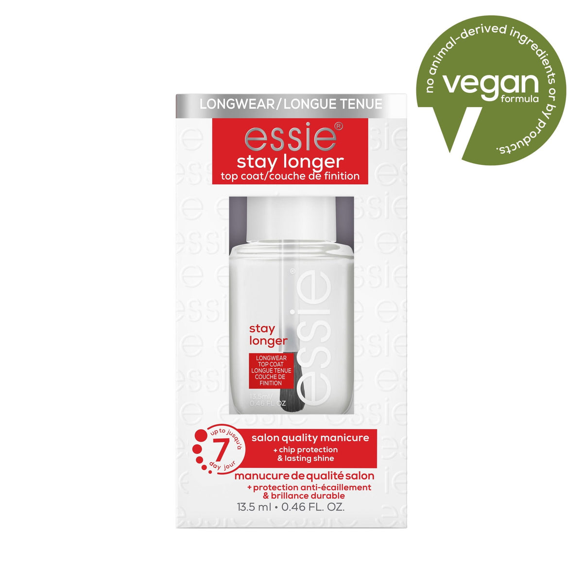 essie Hard to Resist Longwear Nail Strengthener Top Coat, Natural Pink, 0.46 fl oz
