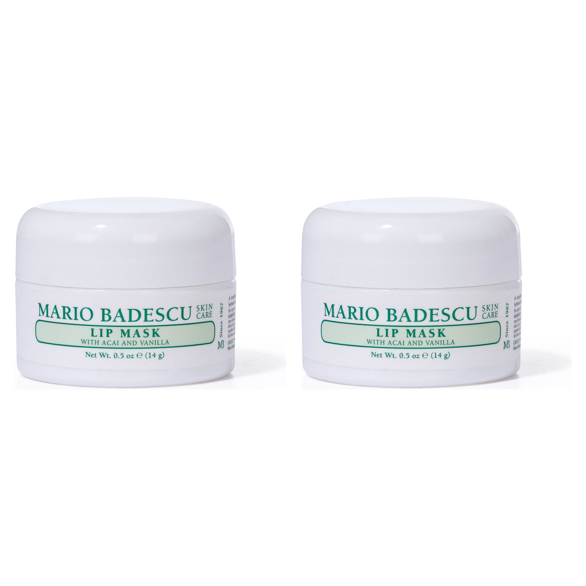Mario Badescu Lip Mask with Acai and Vanilla, 0.5 oz (Pack of 2)
