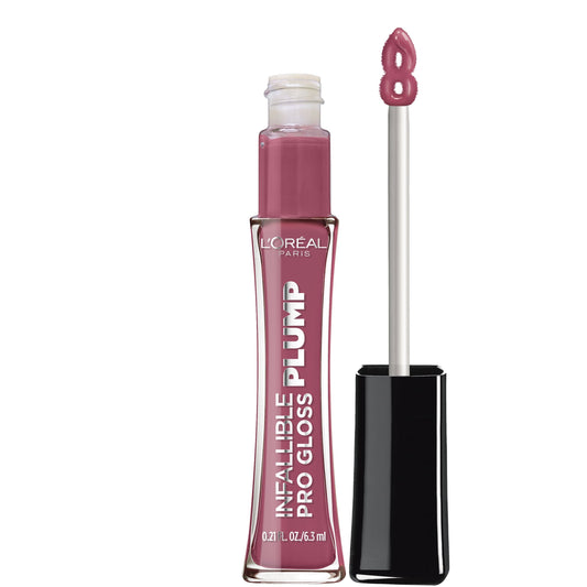 L'Oreal Paris Infallible Pro Gloss Plump Lip Gloss, Moonlit Rose, 0.21 fl oz, Plumping Cream